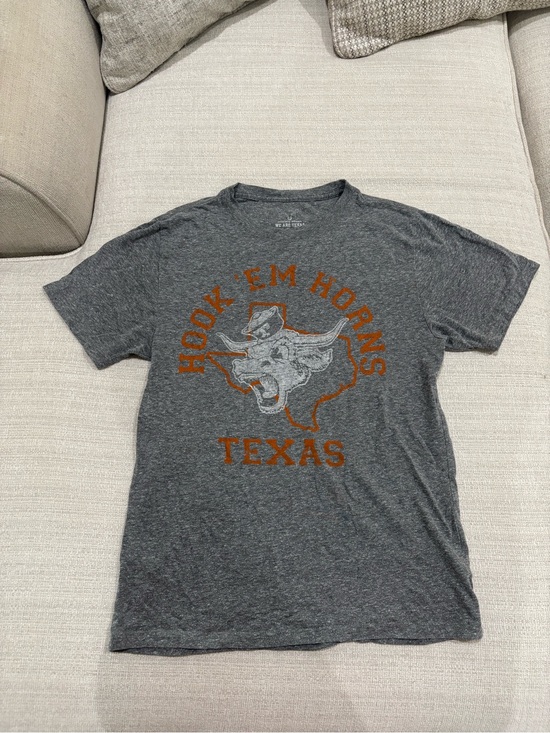 Other - Hook 'Em Horns Texas Graphic Tee - Gray with Burnt Orange Print
